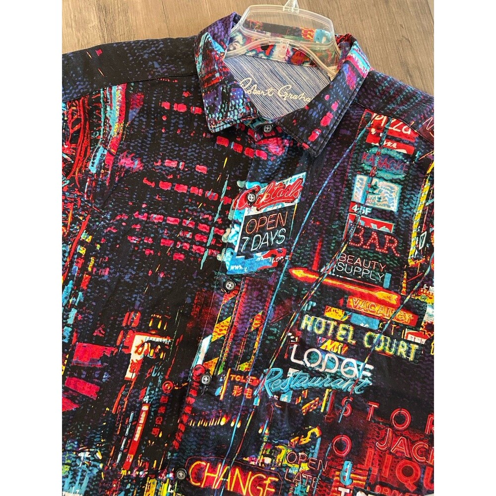 Robert Graham Hustle N Bustle Classic Fit Short Sleeve Size 2XL
